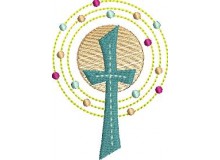 Stickdatei - Kreuz Lichtkreis